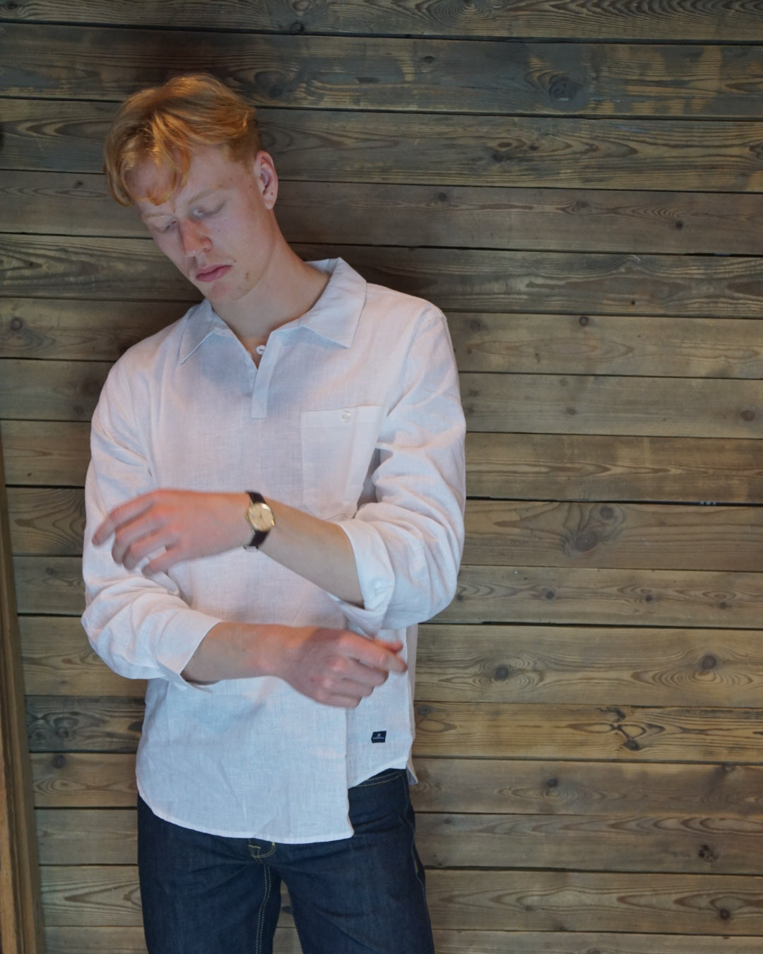 Skärgårdsskjorta i Vit Ramie
